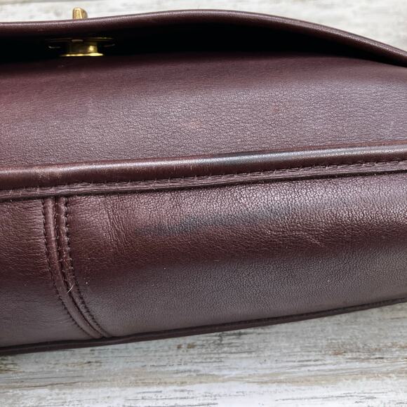 VTG Coach Leather Dowel Briefcase 5292 Messenger Bag Brown Crossbody Turnlock - Picture 8 of 16